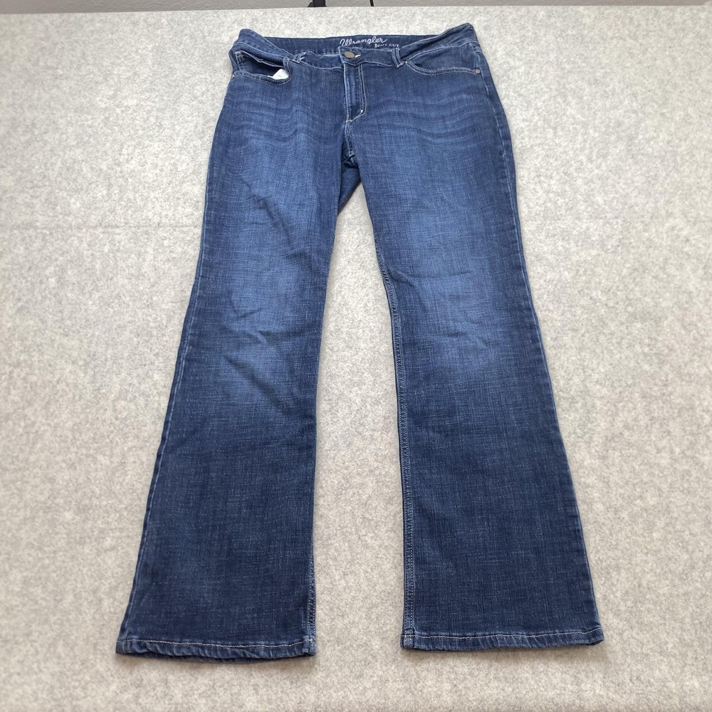 Wrangler Juniors 15 Bootcut Jeans 34x29 Blue Medium Wash Stretch 1009MVZDO